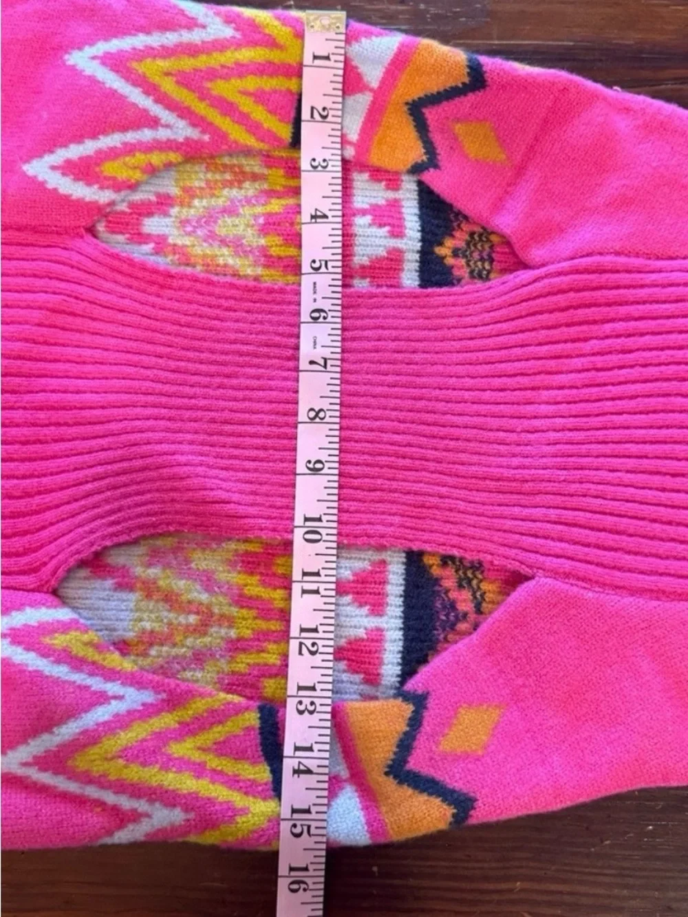 Boots & Barkley XL Dog Sweater Hot Pink Aztec Geometric Knit Pet Apparel